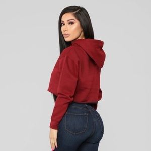 Fashion Nova Tops - Red cropped hoodie Fashion Nova Tops - Red cropped hoodie